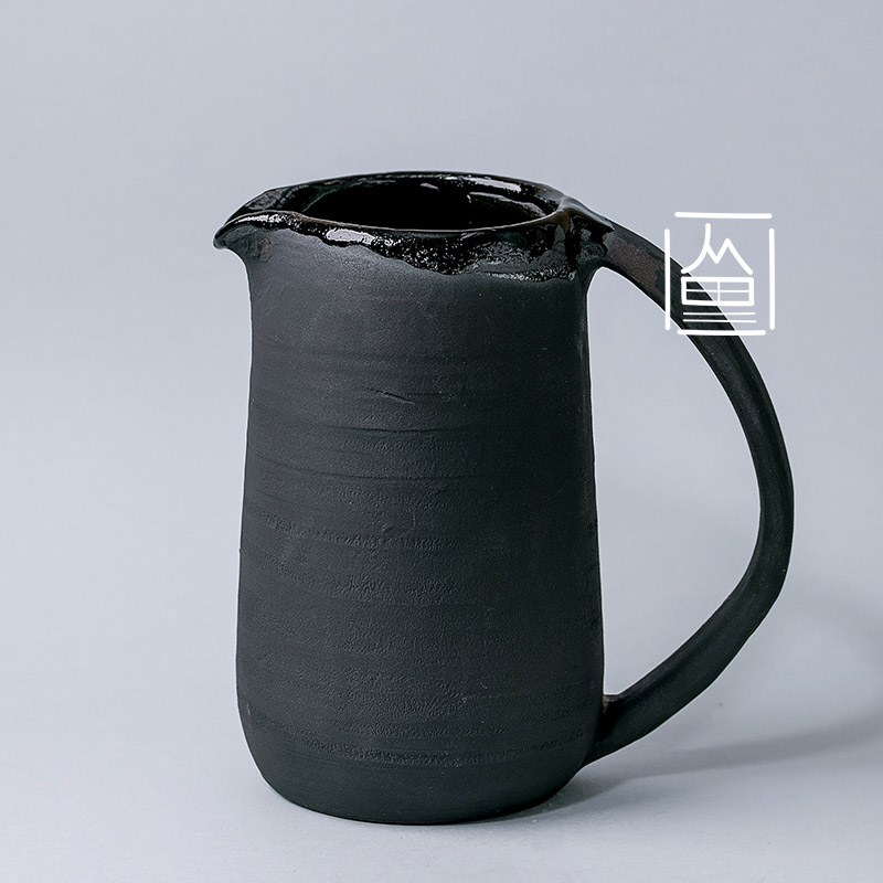Ceramic pitcher black glaze