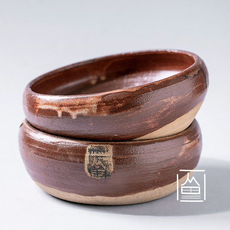 Ceramic bowl maroon glaze