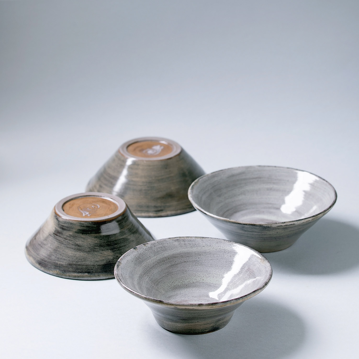 Ceramic bowl gray glaze