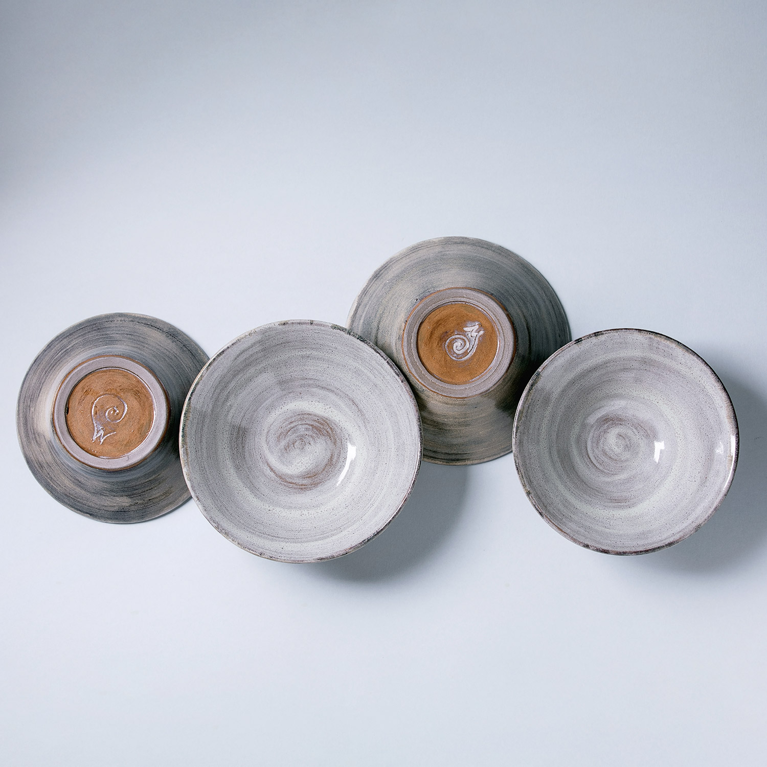 Handmade Rustic Ceramic bowl Home decor textured gray glaze 