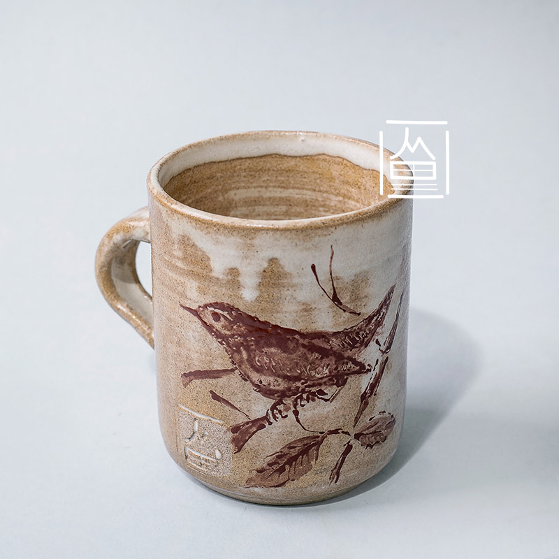 Ceramic cup textured brown glaze 1