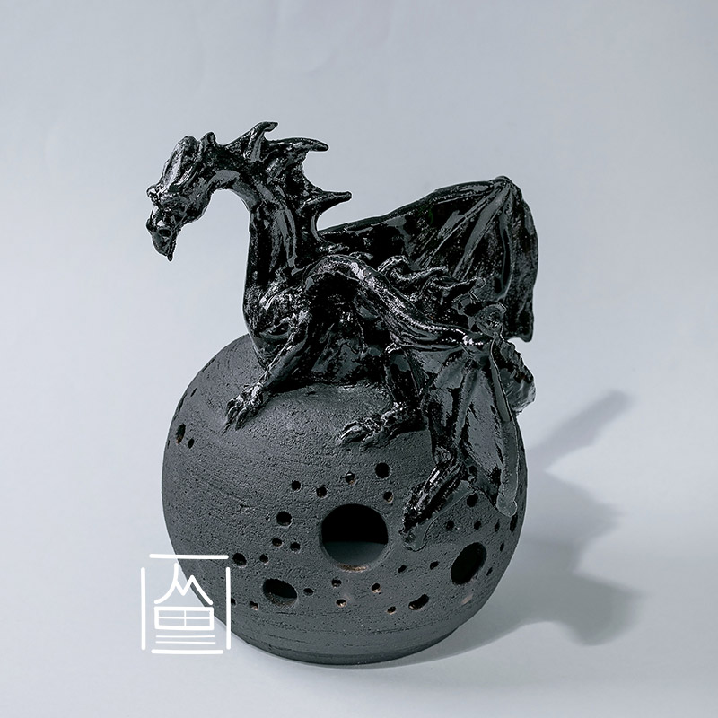 Ceramic black dragon