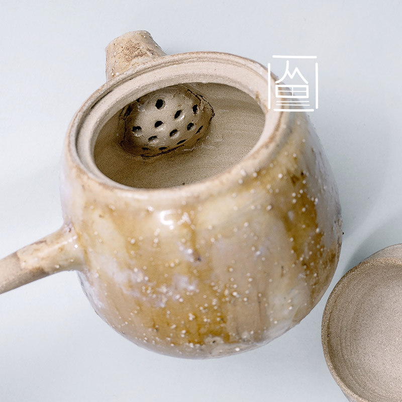 Ceramic teapot beige glaze