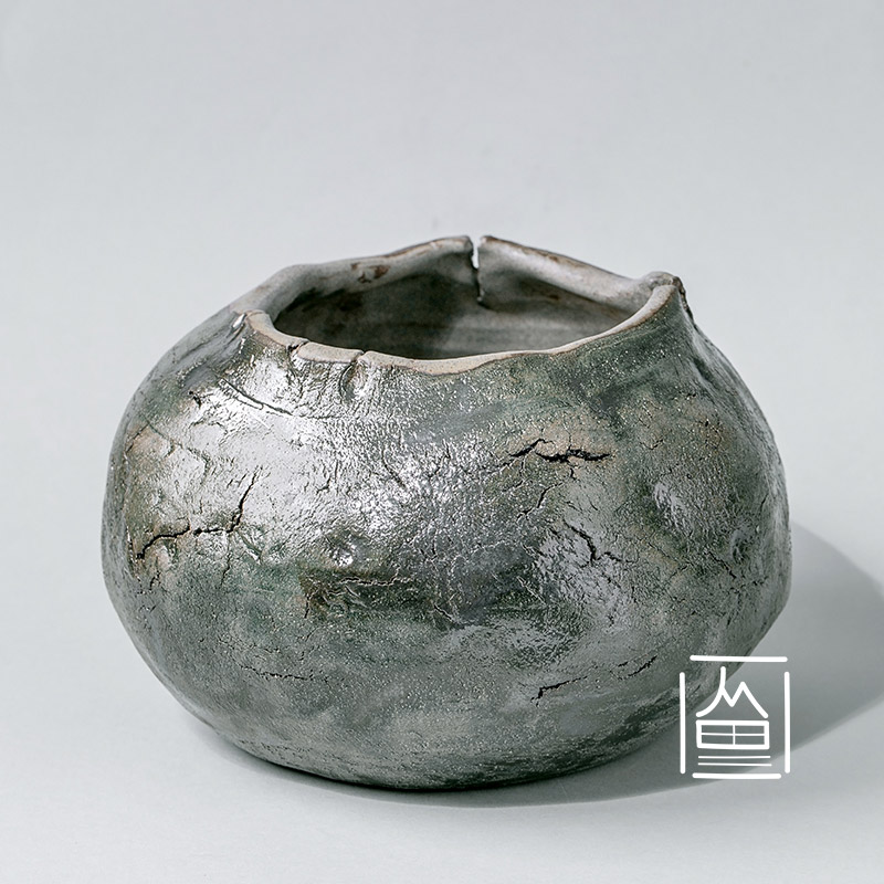 Ceramic vase green gray glaze